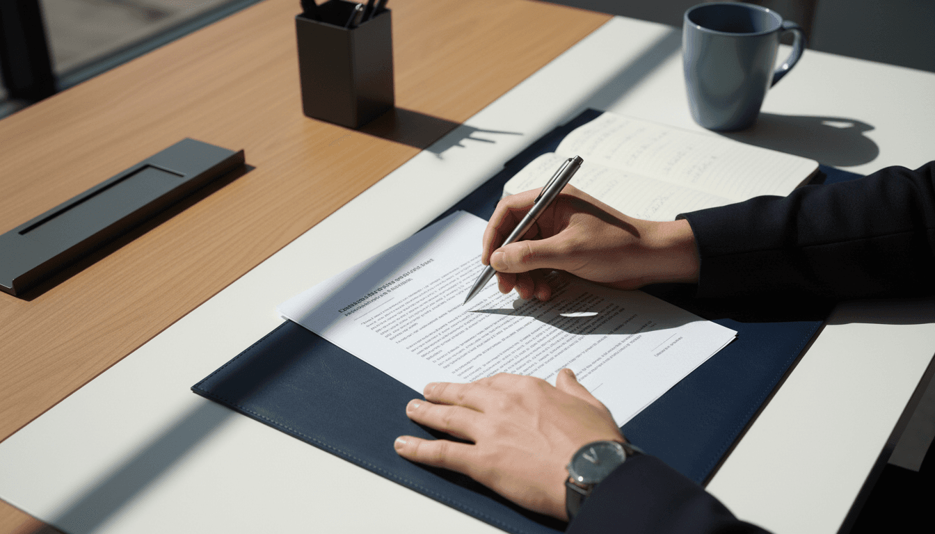 Legal professional actively reviewing and marking up contract documents