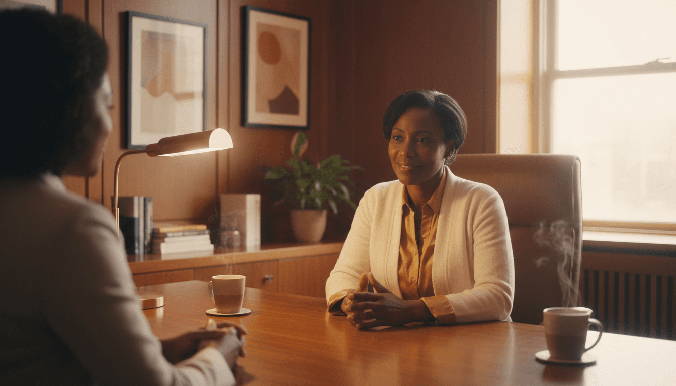 HR professional providing confidential workplace bullying consultation