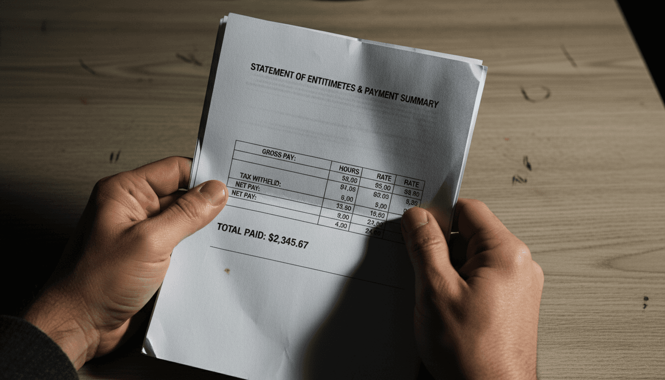 Employee reviewing leave and entitlement documentation