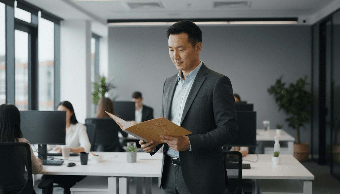 Manager addressing workplace performance and compliance matters